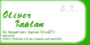 oliver kaplan business card